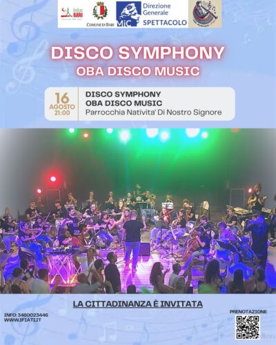 Orchestra e Discomusic si esibiranno stasera a Catino di Bari
