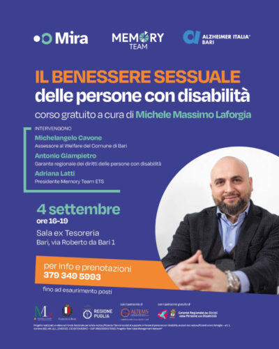 Bari, disabilità ed ascolto: un corso gratuito per abbattere i tabù sulla sessualità e i diritti