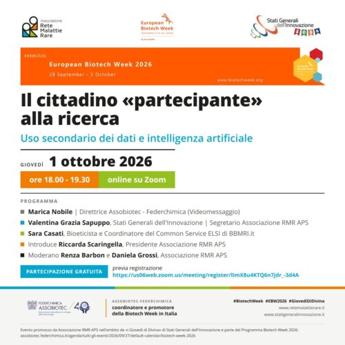 Intelligenza artificiale e dati sanitari: per saperne di più, un webinar promosso dall'Associazione Rete Malattie Rare