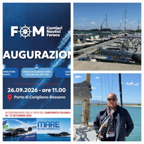 Corigliano-Rossano, Porto: sabato 26 settembre l’inaugurazione dei tre nuovi servizi per la nautica e la diportistica ai Cantieri Feraco