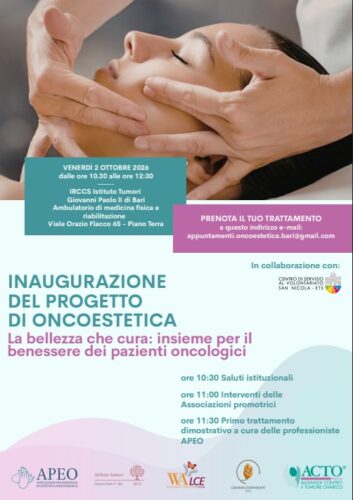 Oncoestetica all'Istituto Tumori di Bari: trattamenti specialistici per il benessere dei pazienti